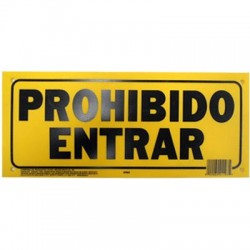 LETRERO 15x35cm PROHIBIDO ENTRAR HY-KO - Envío Gratuito