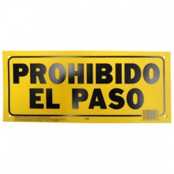 LETRERO 15x35cm PROHIBIDO EL PASO HY-KO. - Envío Gratuito