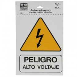 LETRERO 12.7x17.7cm PELIGRO ALTO VOLTAJE HY-KO - Envío Gratuito