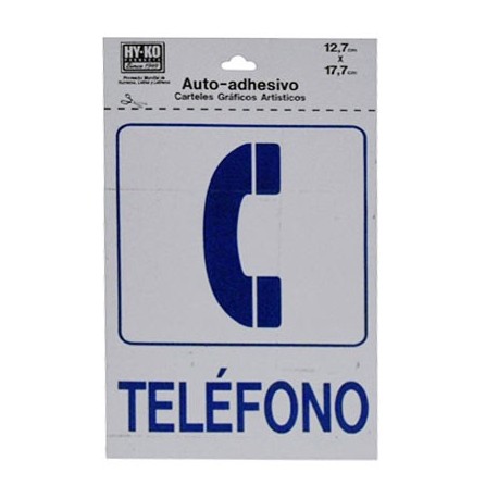 LETRERO 12.7x17.7cm TELEFONO HY-KO - Envío Gratuito