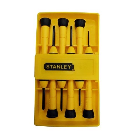 DESARMADORES DE PRECISION JUEGO C/6 PIEZAS STANLEY 66-052 - Envío Gratuito