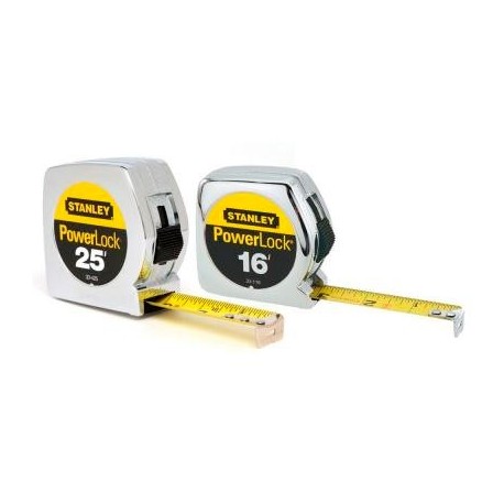 FLEXOMETROS STANLEY 25ft/16ft POWERLOCK 2-PK 94-936H. - Envío Gratuito