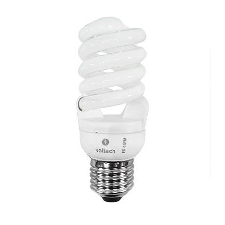 FOCO AHORRADOR ESPIRAL MINI 15 WATTS LUZ CALIDA VOLTECH - Envío Gratuito