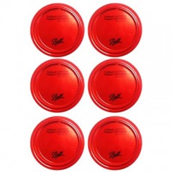 TAPAS Y AROS PARA FRASCOS COLOR ROJO 6-PK BALL - Envío Gratuito