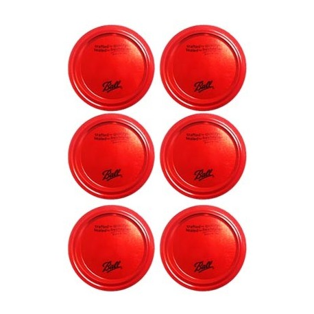 TAPAS Y AROS PARA FRASCOS COLOR ROJO 6-PK BALL - Envío Gratuito