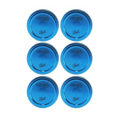 TAPAS Y AROS PARA FRASCOS COLOR AZUL 6-PK BALL - Envío Gratuito