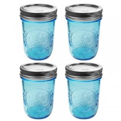 FRASCOS PARA ENVASE AZUL BALL 8oz (237 ml) BOCA REG 4PK - Envío Gratuito