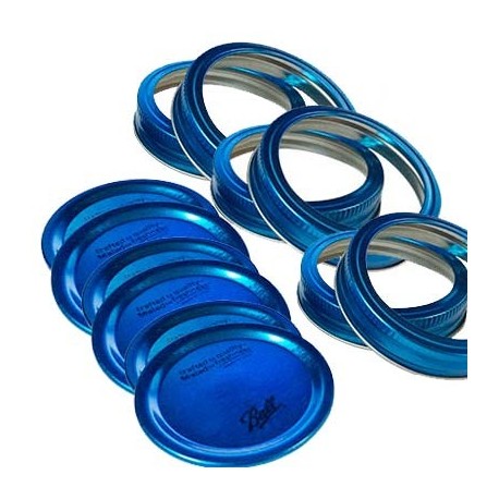 TAPAS Y AROS PARA FRASCOS AZUL COLLECTION ELITE BALL BOCA REG 6-PK - Envío Gratuito